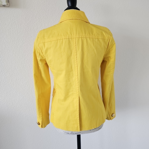 J. Crew Yellow Button Trudy Trench Pea Coat Size 4 - Picture 5 of 6